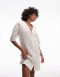 [Rhythm] Rhythm Jaffa knit shirt dress in white 10 White