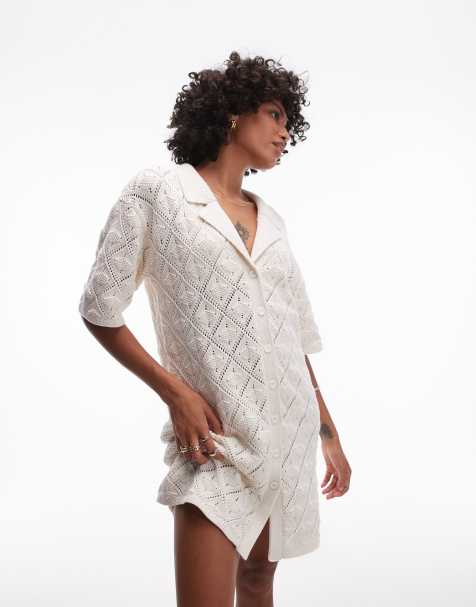 Rhythm - Jaffa - Vestito camicia bianco in maglia - view 1