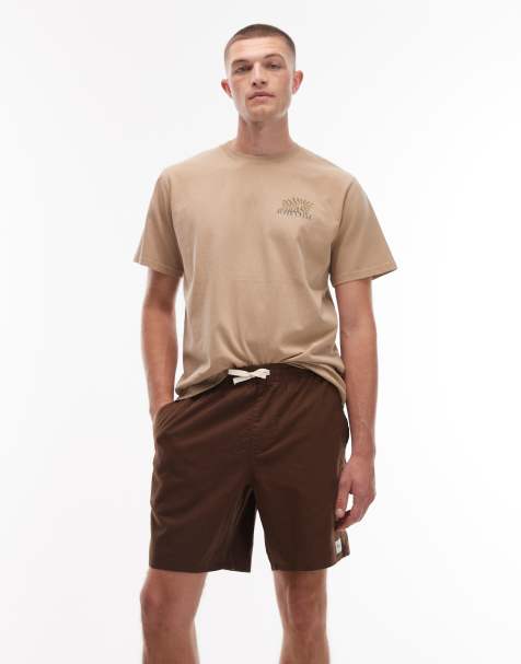 Rhythm - Jam - Pantaloncini classici in lino color marrone cioccolato - view 1