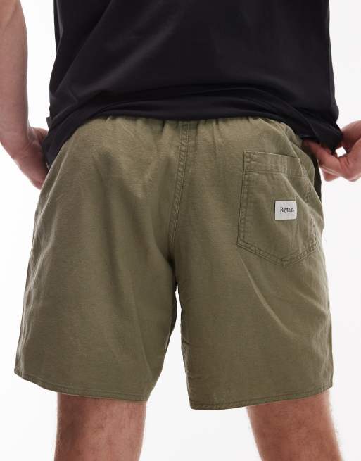 Rhythm - Jam - Pantaloncini classici in misto lino verde oliva , 5 di 5