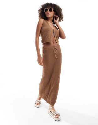 Rhythm - Josie - Langes Strick-Kleid in Braun, Kombiteil