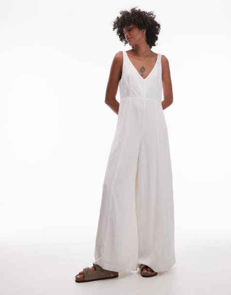 Rhythm - Kiki - Jumpsuit met wijde pijpen in wit - view 1