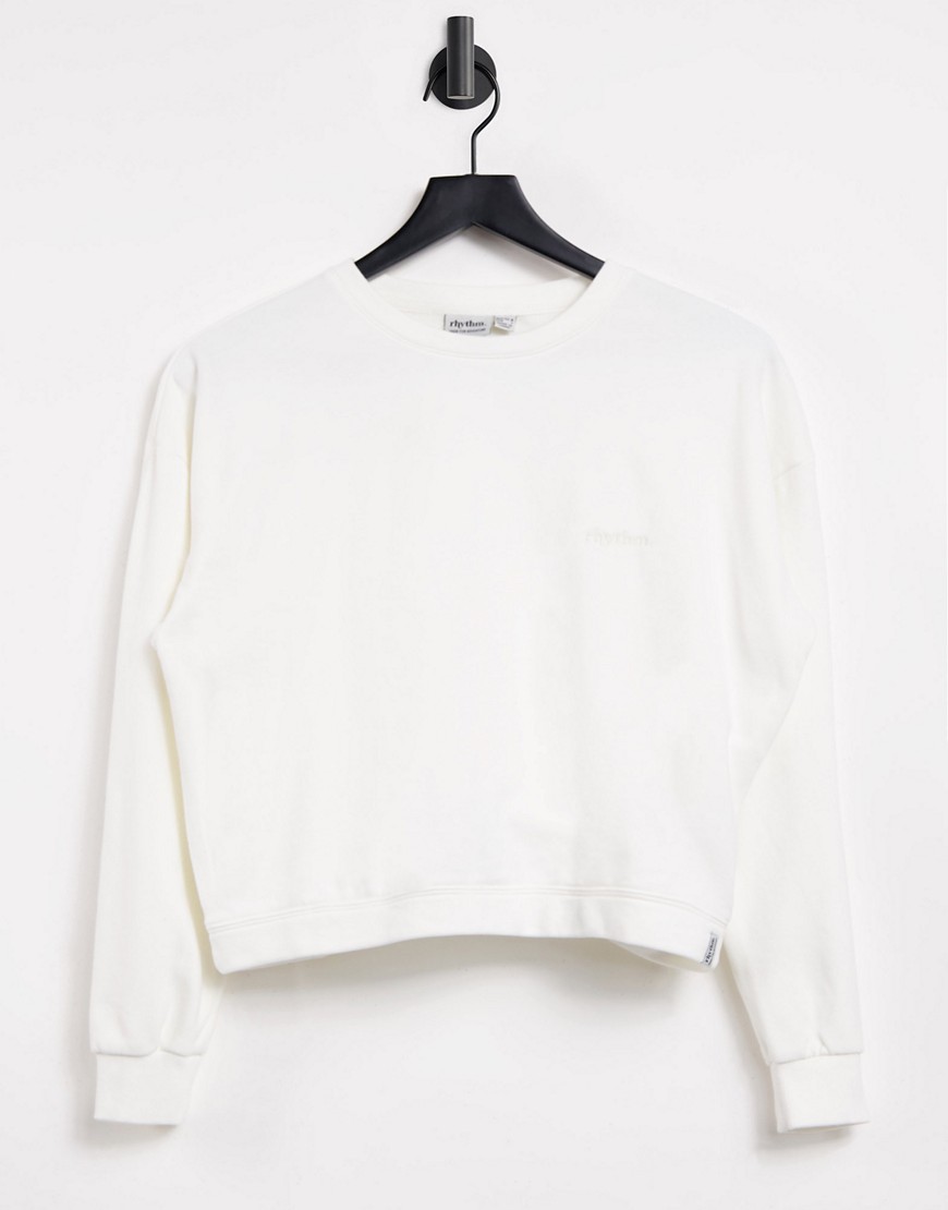 Rhythm Legacy pullover sweatshirt set in white
