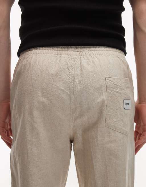 Rhythm linen blend pants in bone, 4 of 5
