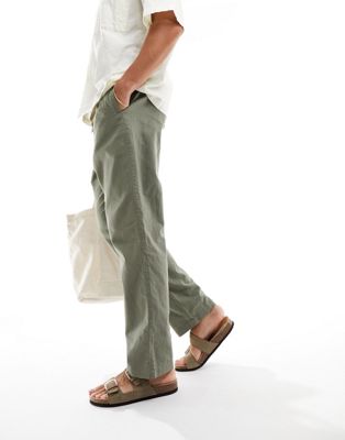 Rhythm linen jam trousers in olive