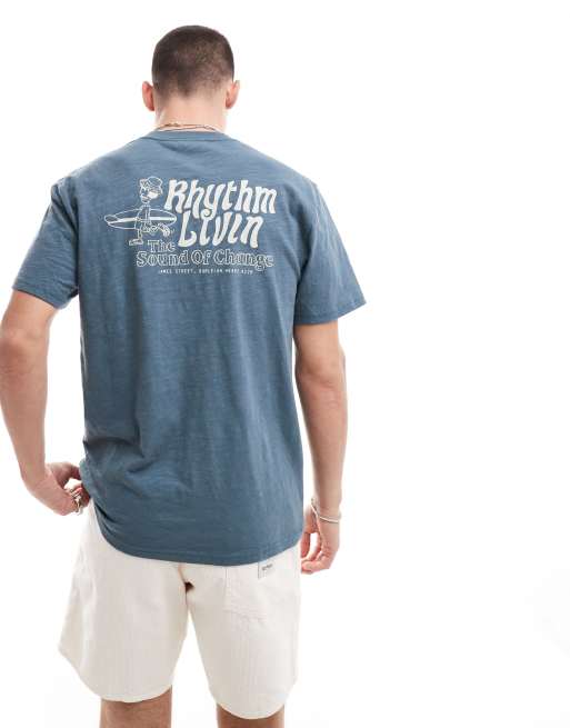 Rhythm - Livin - T-shirt in donkerblauw