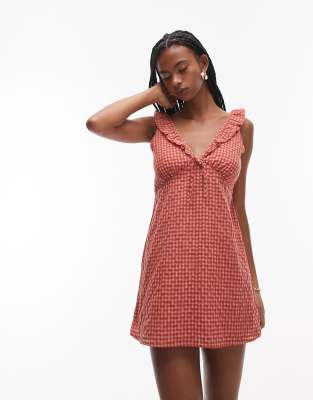 Rhythm - Lola - Robe courte volantée à carreaux - Rouge