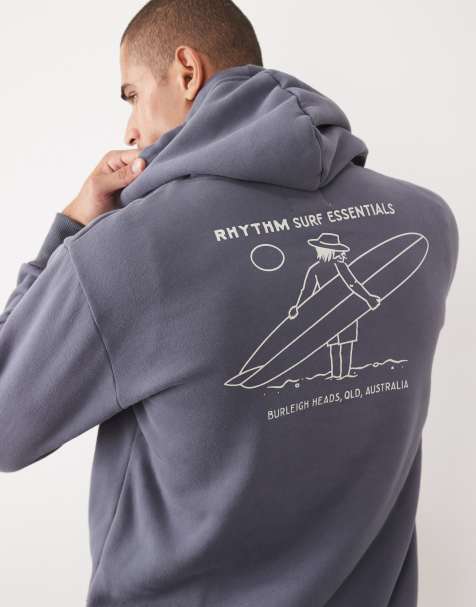 Rhythm Lull fleece hoodie in navy - view 1