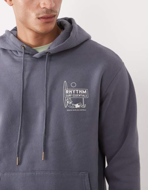 Rhythm lull fleece hoodie in navy, 4 of 5