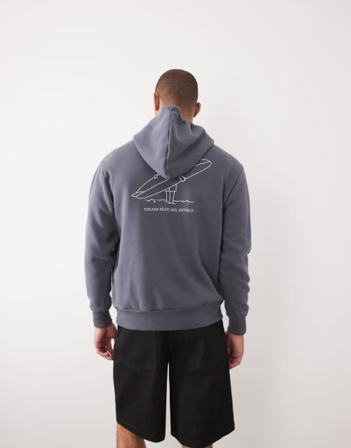 Rhythm lull fleece hoodie in navy, 5 of 5