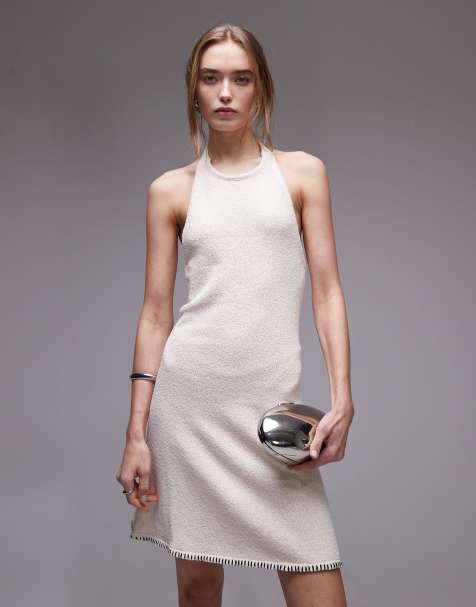 Rhythm Martini halter knit mini dress in cream - view 1
