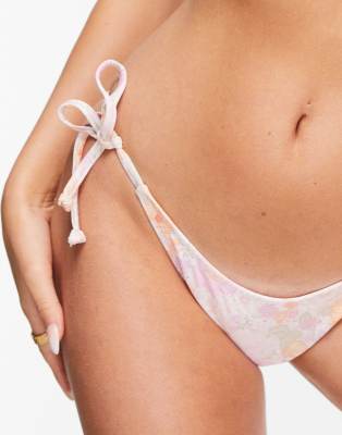 Rhythm – Melody – Dół od bikini w kolorowy kwiatowy wzór z wiązaniem z boku i wysokim wycięciem