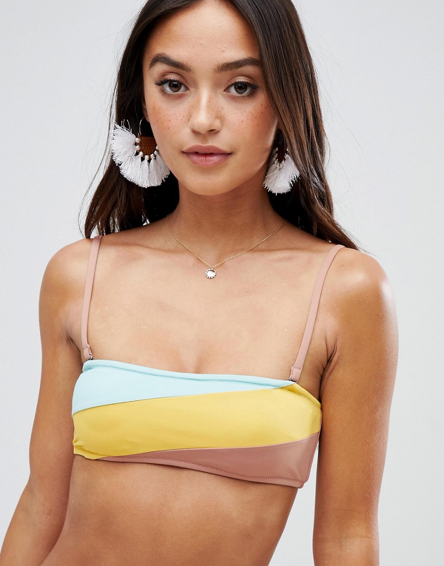 Rhythm – North Shore – randig bikiniöverdel i bandeau-modell-Flerfärgad