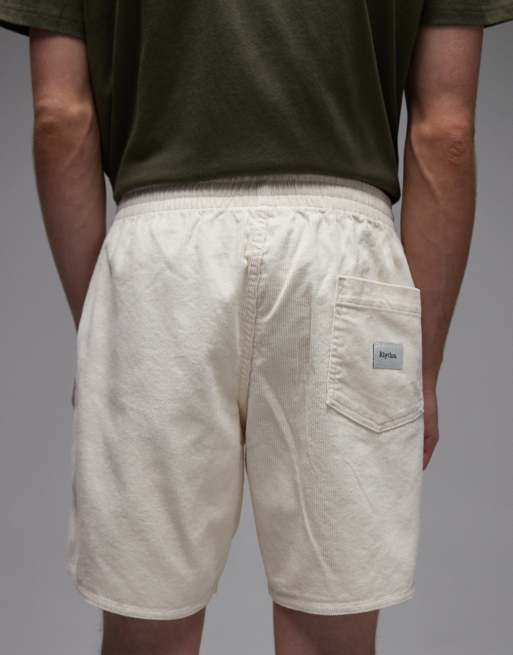 Rhythm - Pantaloncini classici in tessuto a coste bianco vintage, 4 di 5