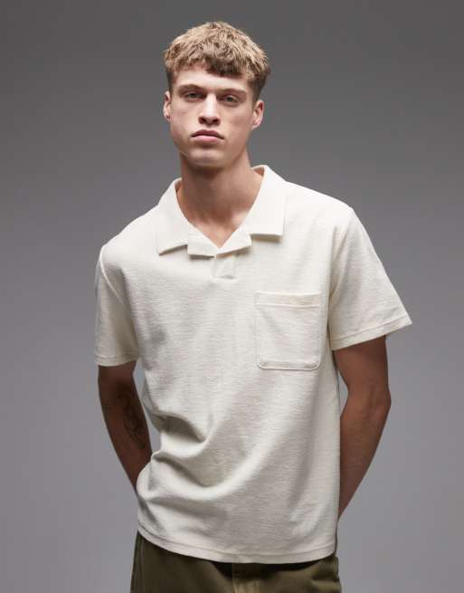 Rhythm - Polo van badstof in vintage wit