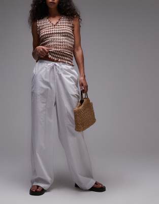 Rhythm Rhythm posie gathered trousers in white