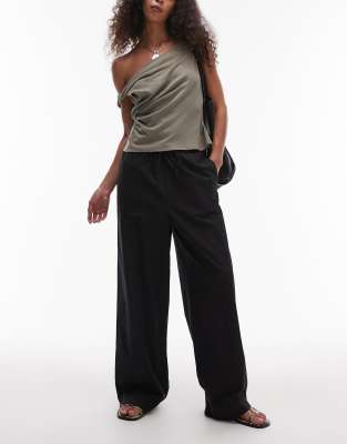 Posie - Pantalon froncé - Noir 36