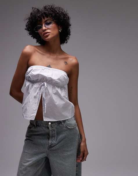 Rhythm - Posie - Top froncé sans bretelles - Blanc - view 1