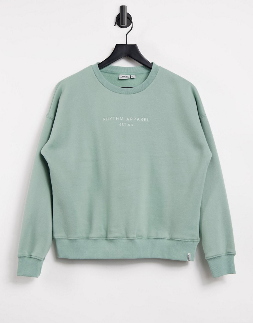 Rhythm San Fran pullover sweatshirt in dusty sage-Green