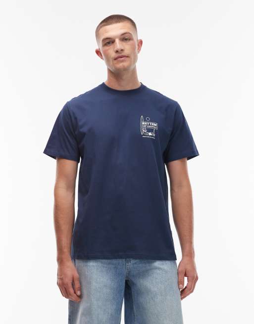 Rhythm - Siesta - T-shirt met print op de achterkant in marineblauw, 3 van 5