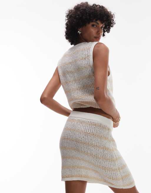 Rhythm Sol stripe knit beach set in cream