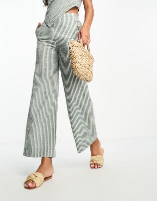 Rhythm Rhythm steveie stripe wide leg pant-Green