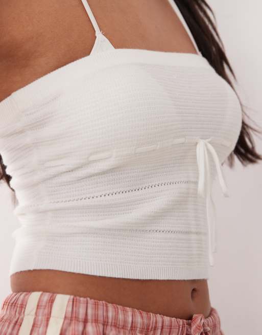 Rhythm - Strapless gebreide top in wit, 2 van 4