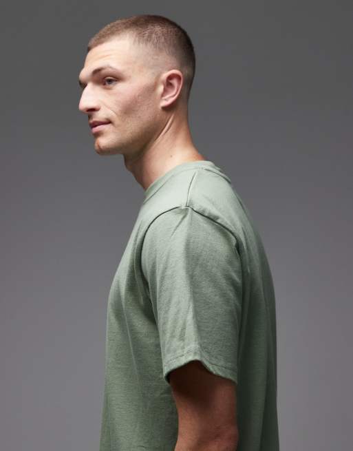 Rhythm t-shirt in vintage wash with front print in sage, 4 of 5