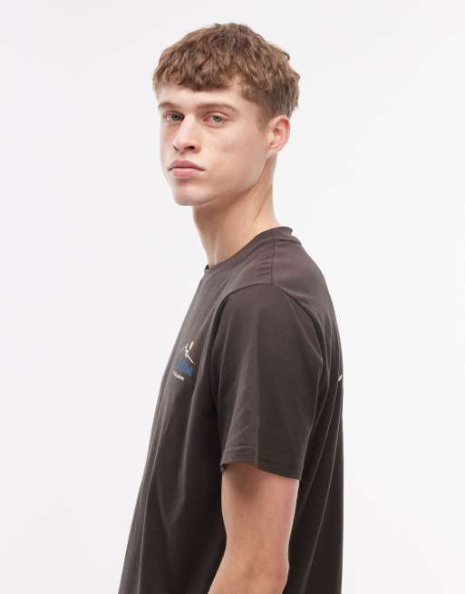 Rhythm - T-shirt met bergenprint op de achterkant in zwart, 4 van 5
