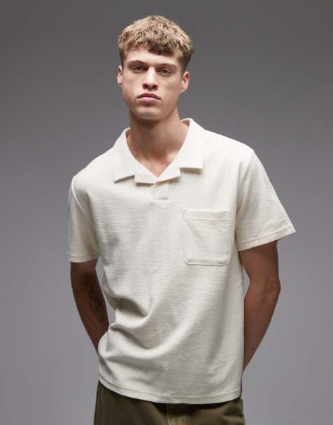 Rhythm terry polo in vintage white - view 1