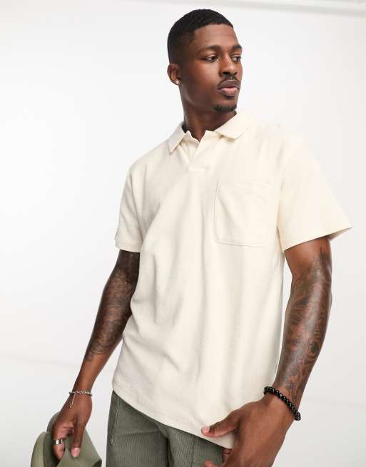 Rhythm Terry Polo top in oat 