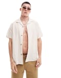 [Rhythm] Rhythm Vacation stripe beach shirt-White XL Oat