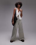 [Rhythm] Rhythm Valley stripe wide leg pants in ivy-White 14 Ivy