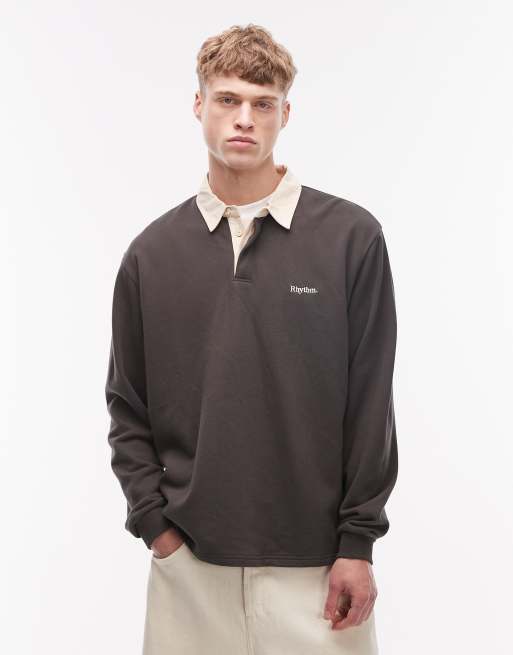 Rhythm vintage rugby polo in faded olive