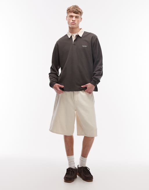 Rhythm vintage rugby polo in faded olive, 2 of 5