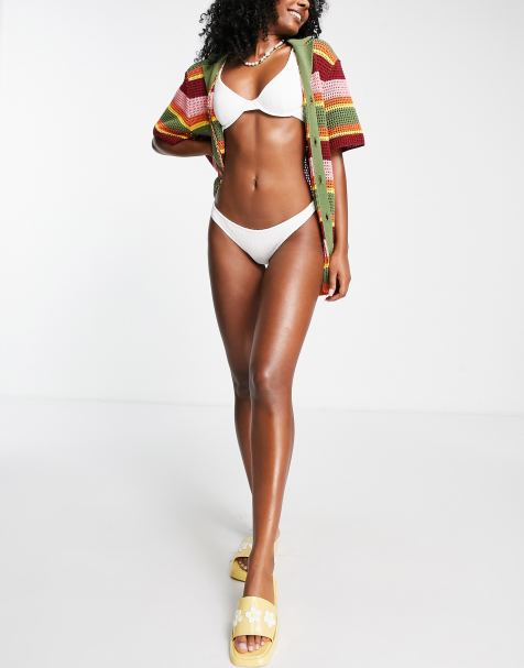 Rhythm – Wave Break – Freche Bikinihose in Weiß mit hohem Beinausschnitt - view 1