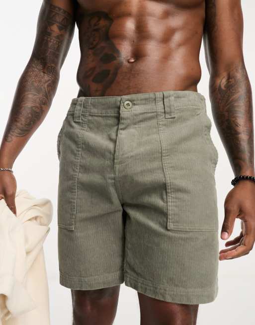 Rhythm – Worn Path – Cord-Shorts in Grün 