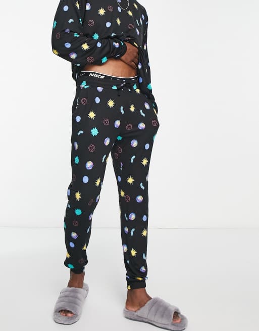 Rick And Morty all over print pyjama set in black ASOS