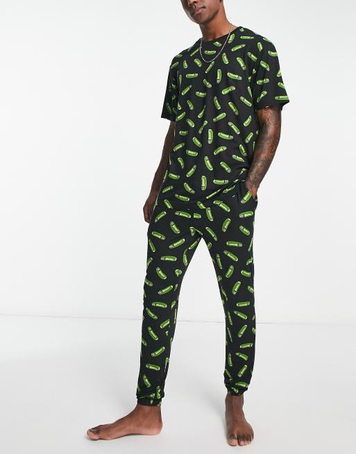 Rick And Morty pickle pyjama set in black ASOS