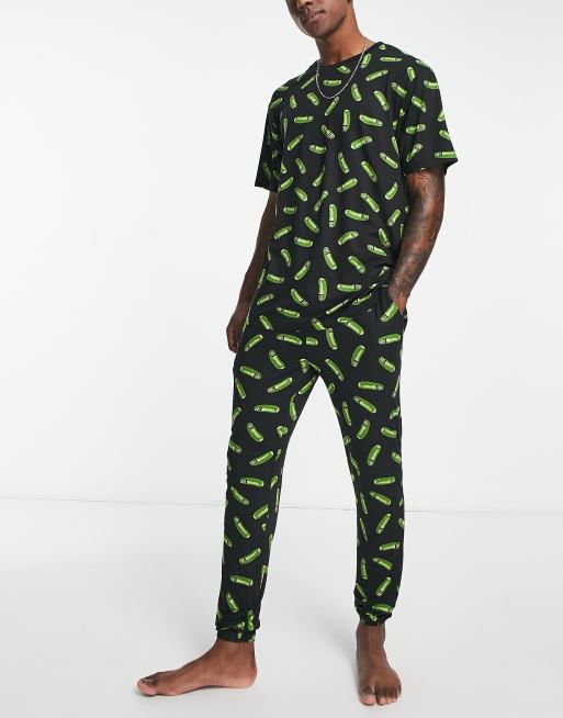 Rick and Morty - Pyjamaset met augurken in zwart