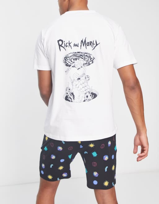Rick And Morty - Sort pyjamassæt med shorts