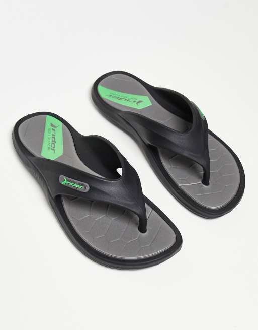 Rider cape thong flip flops in black