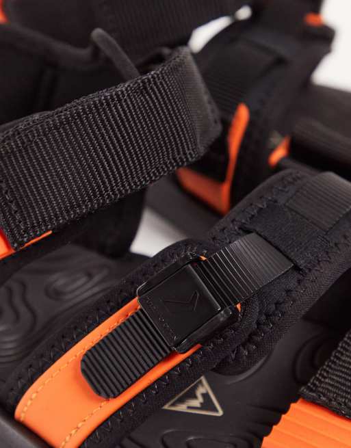 Rider RX commuter strap sandals in black/neon | ASOS display picture 1