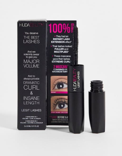 Rímel pequeño con aplicador doble LEGIT Lashes de Huda Beauty