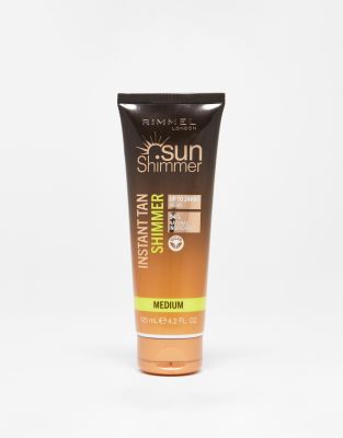 Rimmel London Sunshimmer Instant Tan Face & Body - Medium Shimmer 125ml - ASOS Price Checker