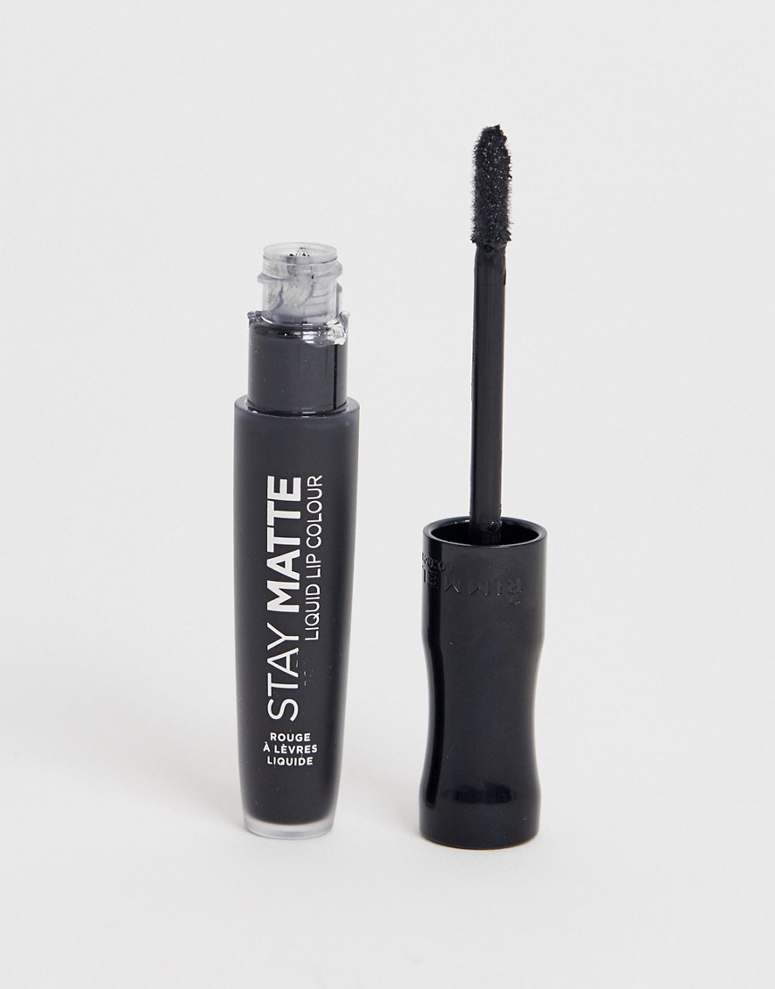 Rimmel – Stay Matte Liquid Lipstick – Matt flytande läppstift i Pitch Black-Svart