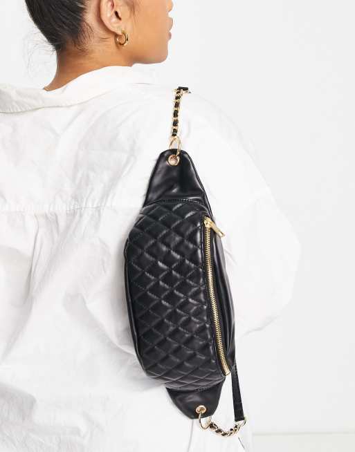 Riñonera negra guateada con detalle de cadena de ASOS DESIGN Curve , 2 de 4