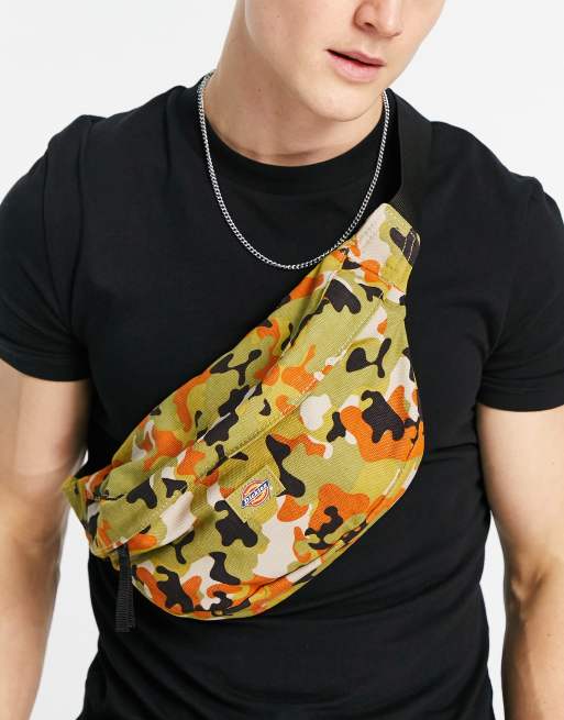 Riñonera verde con estampado de camuflaje de lona Duck de Dickies 
