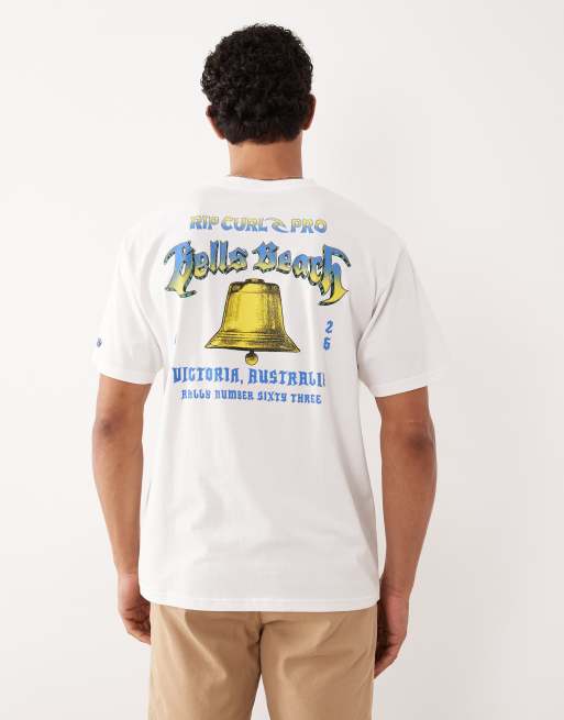 Rip Curl bells pro print t-shirt in white, 3 of 5