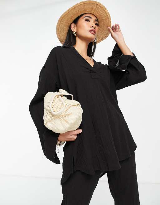 Rip Curl - Chemise de plage oversize d'ensemble - Noir